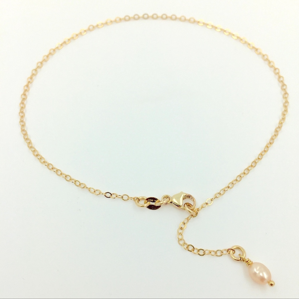 14k GF Yellow Gold Anklet & Freshwater Pearl